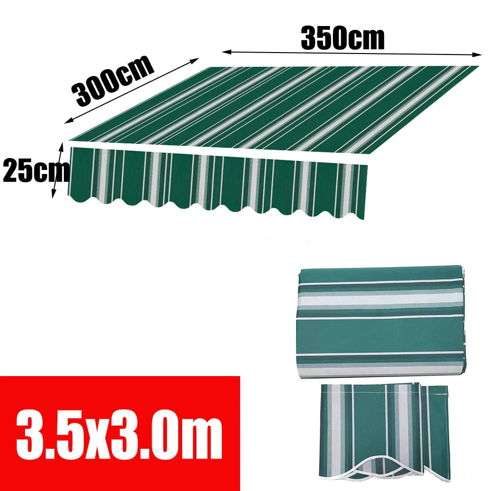 toile d'ombrage rayée moderne vert blanc imperméable clips inclusion poly enduit pu