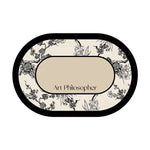tapis table beige noir résistants chaleur imperméables lavables fleurs stylisées texture cuir classique élégant