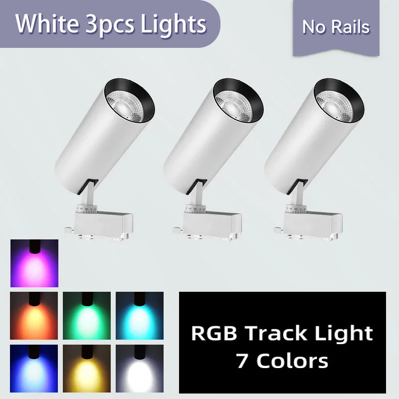 spot lumineux led rvb moderne noir toucher rail 220v flux lumineux variable certifié rohs