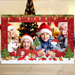 Cadre photo de Noël 2025 couleur saphir profond dans un salon festif