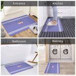 tapis violet clair visage animé moderne feutre daim salle bain chambre décoratif