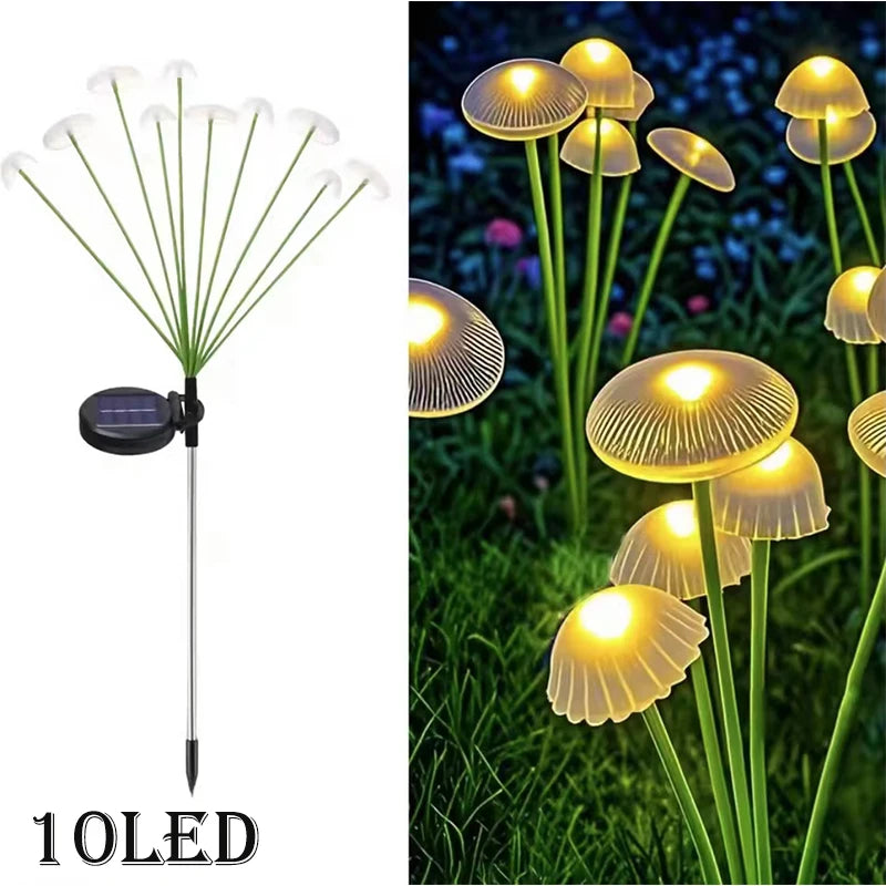 lampe solaire extérieure champignon vert blanc moderne decoration patio jardin led autoinstallation ip65 abs