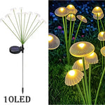 lampe solaire extérieure champignon vert blanc moderne decoration patio jardin led autoinstallation ip65 abs