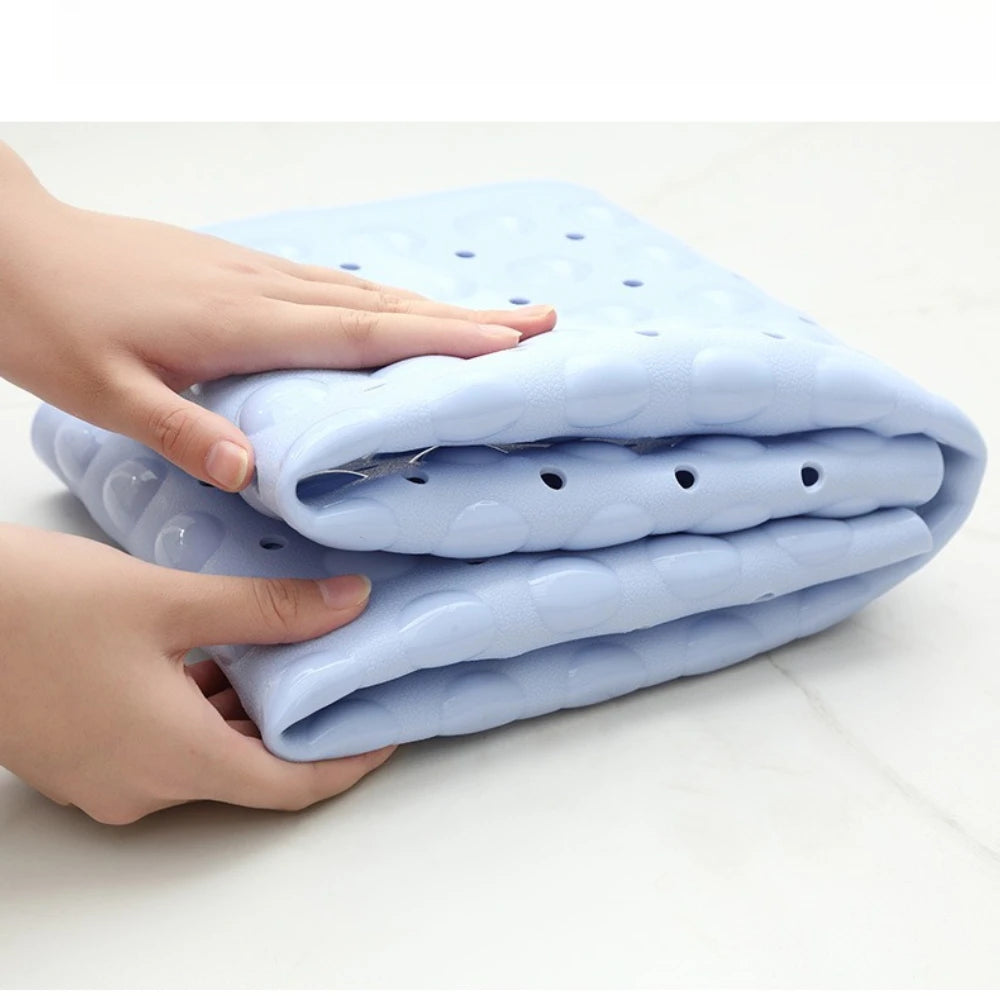 tapis douche gris bleu clair perforé anti dérapant drainage rapide moderne suction 70x38cm 53x53cm
