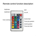 lampe led réglable 16 couleurs télécommande intégrée charge usb nocturne