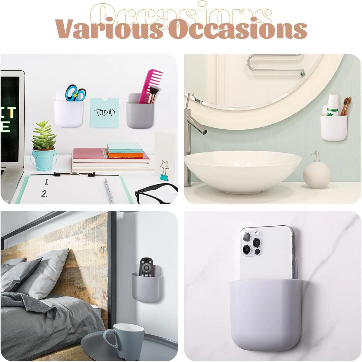 porte télécommande mural blanc moderne adhésif rangement télécommandes outils organisation