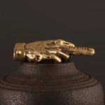 ornement métal doré sculpté statuette animale compagnie rétro vintage opaque miniature collection deco