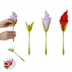 outil pliant fleur serviettes decor table papier plastique rose blanc violet rouge vases assiettes