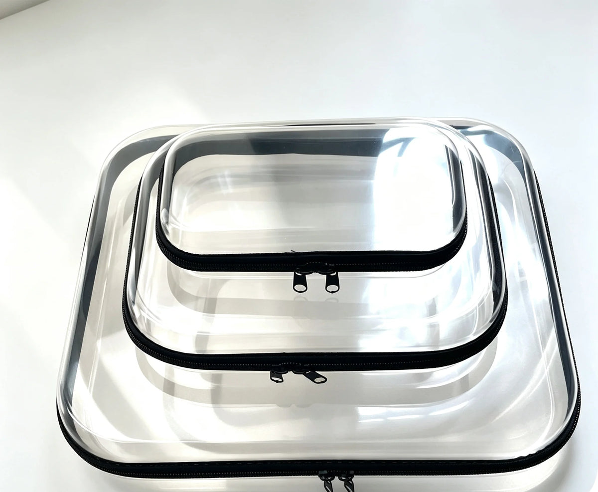 boîtes rangement transparentes plastique réutilisables modernes fermeture glissière