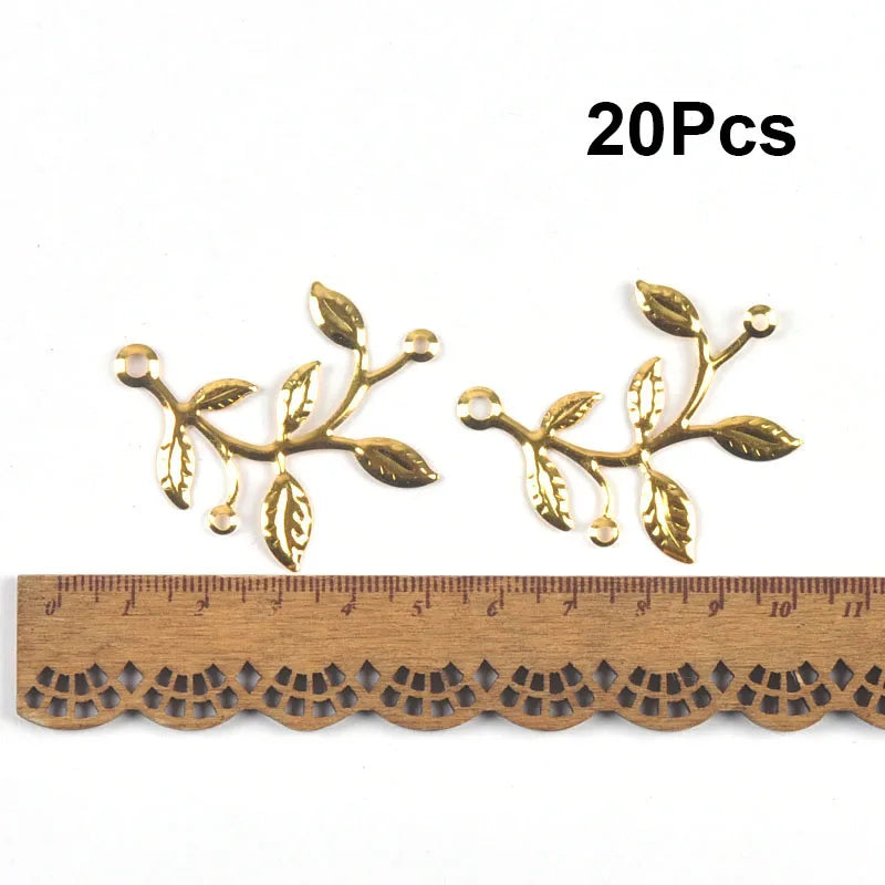 connecteurs métal doré feuilles branches décoration artisanale scrapbooking bijouterie 21 78mm