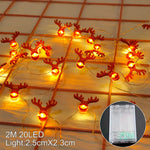 guirlande lumineuse noel personnage pere noel bonhomme neige renne jaune rouge ornement decoration festive