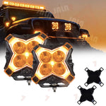projecteur led noir orange quadrillé moderne robuste ip67 50w 6500k fixations adaptateurs tamaño