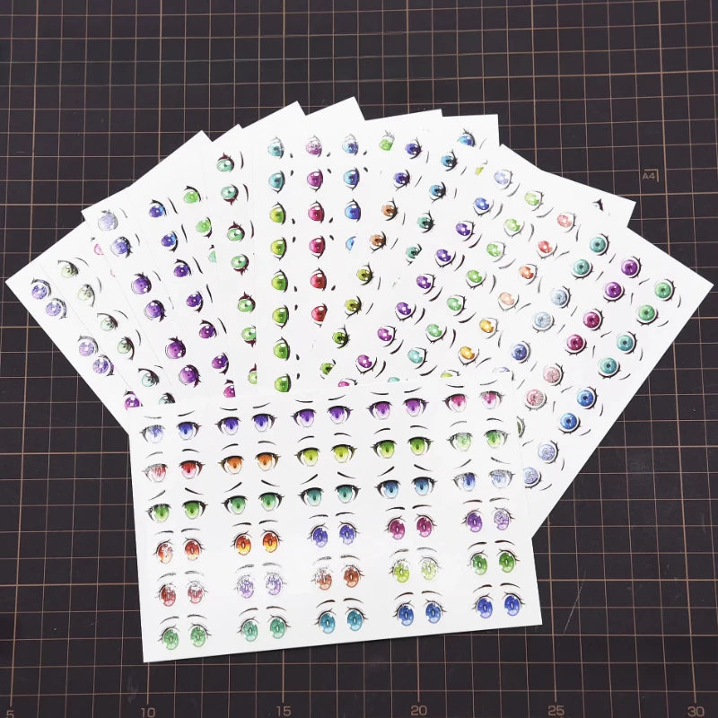 autocollants yeux stylisés multicolores dessin animé adhésifs argile polymère ultra légères diy bricolage travaux