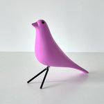 décor oiseau bois peint jaune noir rouge bleu blanc vert pieds métalliques moderne salon