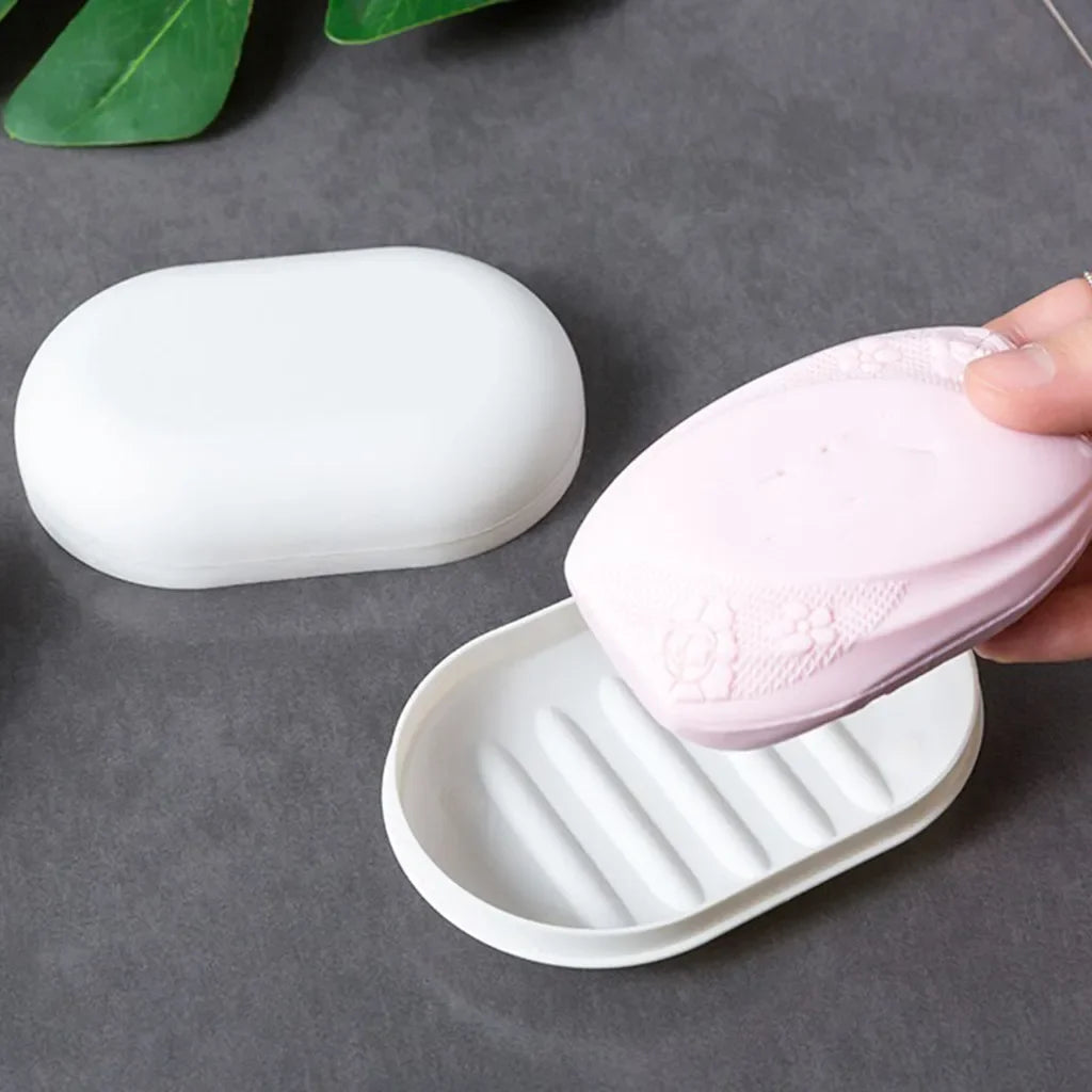 porte savon moderne plastique rose blanc bleu texture mat salle bain conteneur assiette support