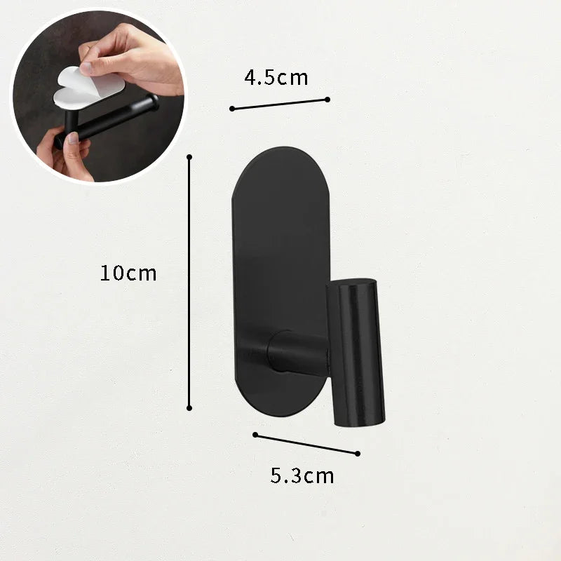 accessoire salle bain adhésif noir moderne porte rouleau papier toilette napkin holder suspension serviettes