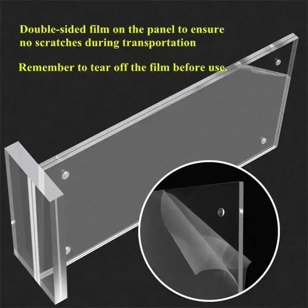 support panneau acrylique transparent moderne base large film double face 100x150mm