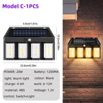 lampe solaire jardin led moderne ip65 étanche détecteur mouvement noir vis fixationsextérieur