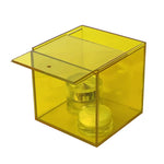boîte rangement transparente moderne réutilisable respectueuse environnement violet vert bleu orange jaune cosmétiques bijoux