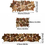 nappe décorative automnale feuilles érable brodées rustique couleurs marron orange rouge doré semi transparent
