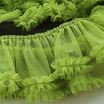 ruban tulle plissé noir rose blanc jaune fin élégant décoration 90cm longueur 15cm largeur