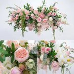 décoration murale artificielle bouquet fleurs roses pivoines feuilles vertes mariage anniversaireextérieur moderne 100cm 40cm