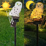 statues oiseaux solaires blanc marron texture plumes extérieur jardin lumineux réalistes