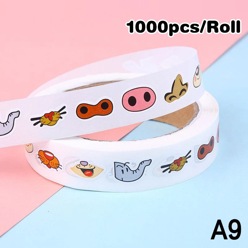 sticker multicolore yeux lèvres sourires adhésif décoration artisanal fête maison fournitures scolaires