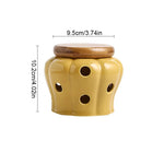 pots stockage ail céramique texturé forme cactus moderne bouchon bois trou