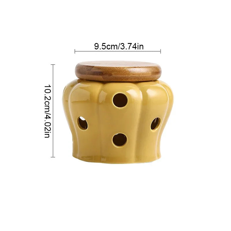 pots stockage ail céramique texturé forme cactus moderne bouchon bois trou