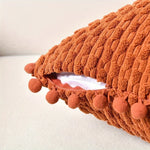 coussin orange moderne 100% polyester tissage adhésif zipper 45cm 45cm