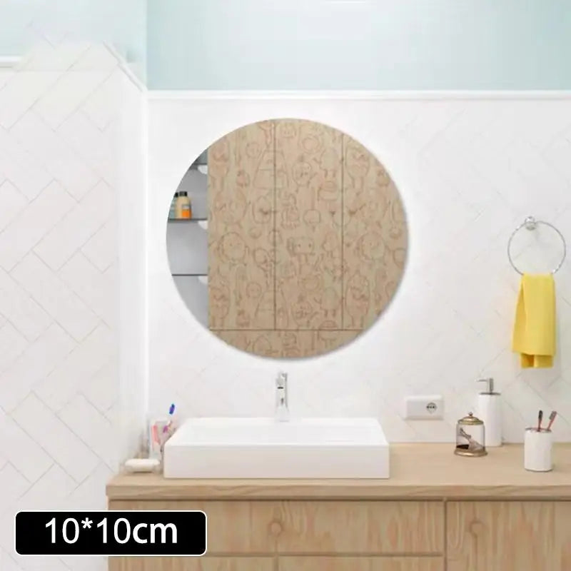 miroir mural transparent moderne adhésif vinyle décoration chambre coucher DIY