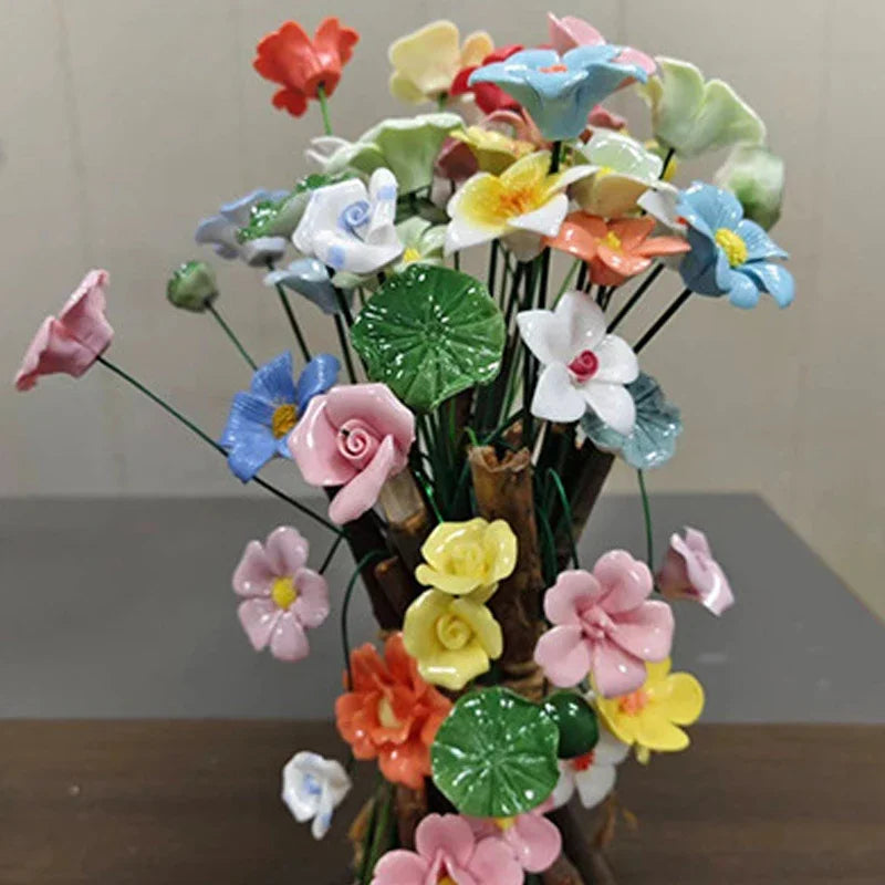 bouquet artificiel fleurs roses tulipes feuilles vertes moderne décoration intérieure anniversaire nouvelle année chinoise