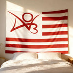 tapisserie décoration chambre dessin animé rayures horizontales symbole abstrait moderne graphique polyestère rouge blanc