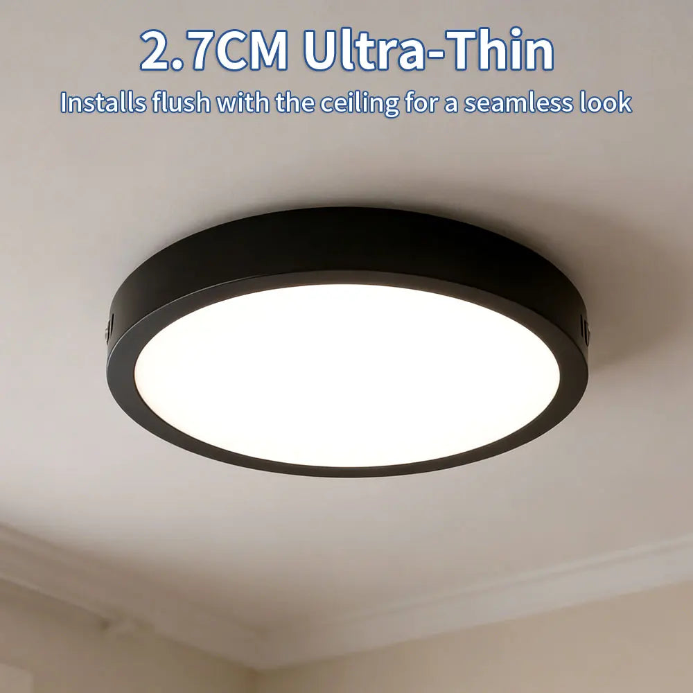 plafonnier led aluminium noir moderne minimaliste éclairage quotidien intensité variable autonome