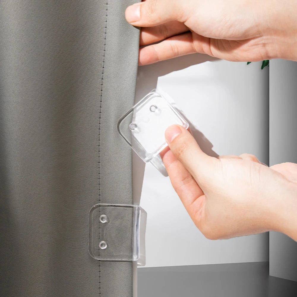 clips fixation rideaux douche salle bains anti éclaboussures adhésifs transparents modernes 5x45cm 24pcs