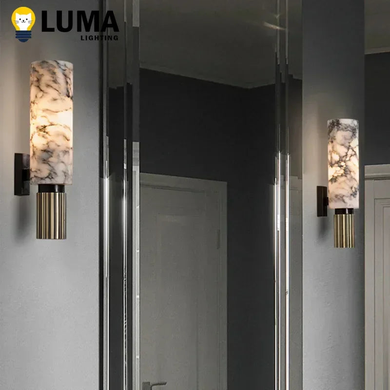 lampe murale moderne led marbre cuivre blanc gris noir clips