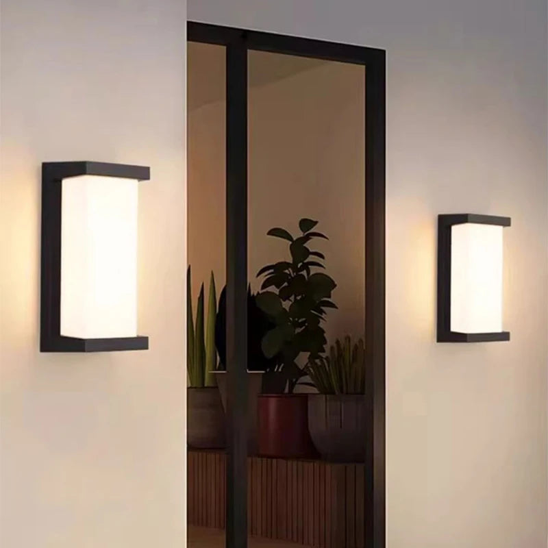 lampe murale moderne sensor motion led noir blanc 85265v ip65 étanche