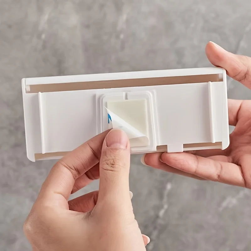 rangement mural brosses dents blanc moderne minimaliste adhésif lisse mat 5cm 12.9cm 3cm