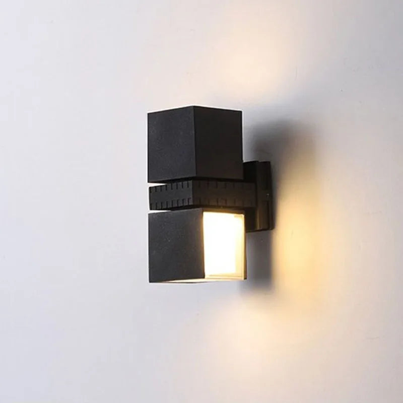 applique murale moderne led noir doré texture mat étanche extérieur
