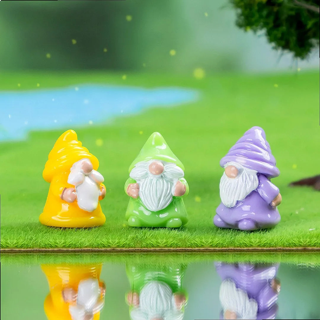 figurines naines miniatures résine bleu rouge jaune violet rose vert classiques 100 pièces