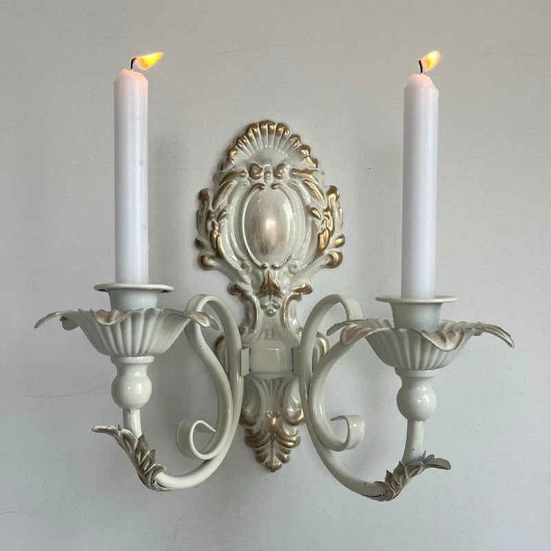 Chandelier mural antique en fer noir style nordique