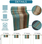 chemin table moderne rayures horizontales bleu beige marron décor cuisine maison textile polyester