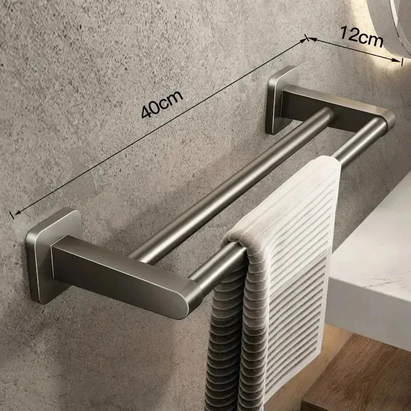 porte serviettes mural argenté moderne lisse serviettes gant vaisselle savon 50cm 30cm 40cm