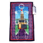 tapis prière islamique acrylique motifs géométriques kaaba moderne rose bleu marine