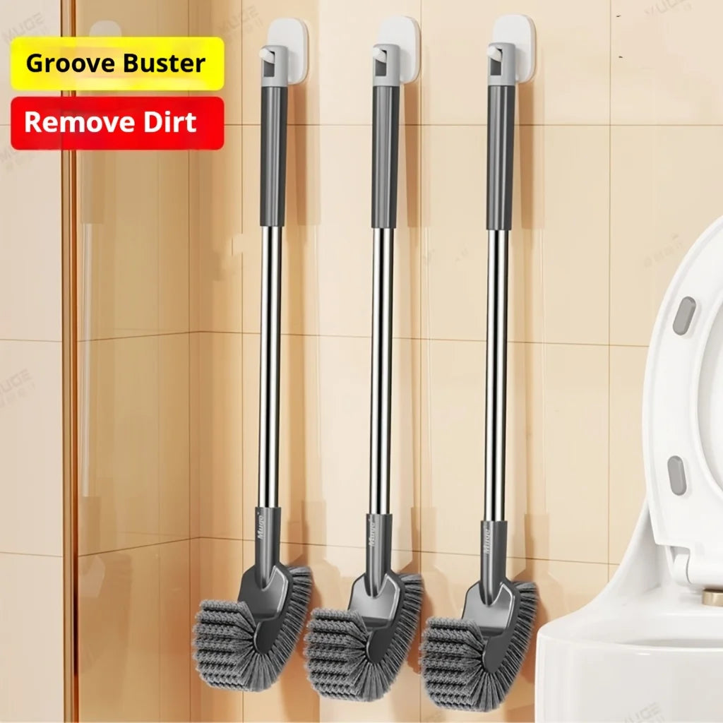 brosse wc acier inoxydable gris bristles moderne adhésif crochet long manche nettoyage efficace durable