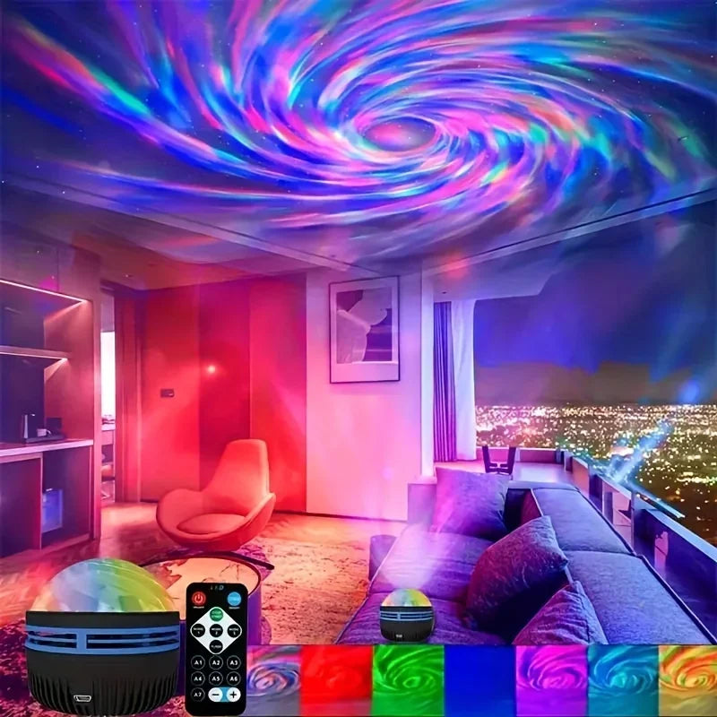 projecteur ambiance galaxie led télécommande motifs lumineux multicolores moderne relaxant