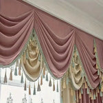 ruban franges rouge bordeaux beige clair decoratif textile maison bordure pompons 11cm