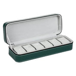 boîte montres simili cuir zipper 10 compartiments supports classique vert noir gris