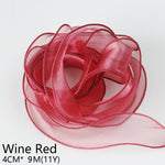 rubans dentelés organza polyester coloris unis 10m élégants mariage décoration bricolage bouquet